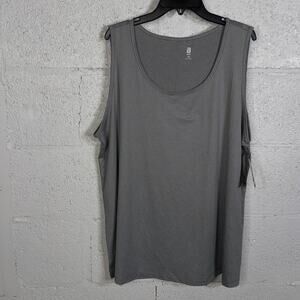 ID Ideology Plus Size Solid Crewneck Tank Top storm grey 1X